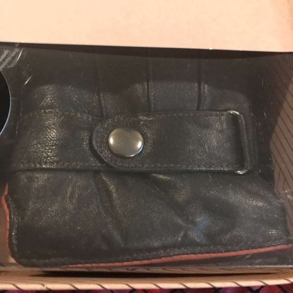 Mens Plaid LONG Scarf and Leather Gloves gift set - Picture 5 of 6
